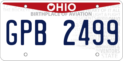 OH license plate GPB2499