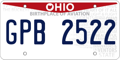 OH license plate GPB2522