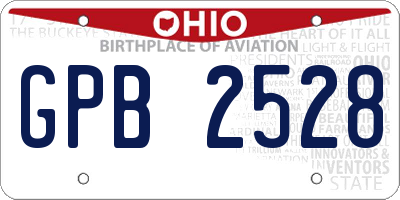 OH license plate GPB2528