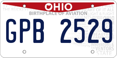 OH license plate GPB2529