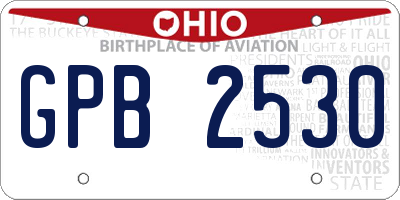 OH license plate GPB2530