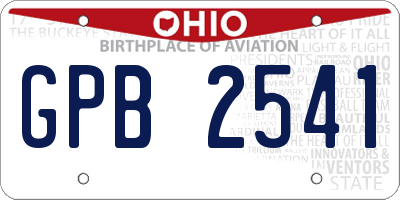 OH license plate GPB2541