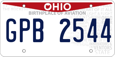 OH license plate GPB2544