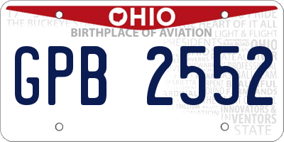 OH license plate GPB2552