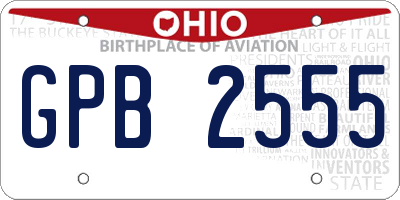 OH license plate GPB2555