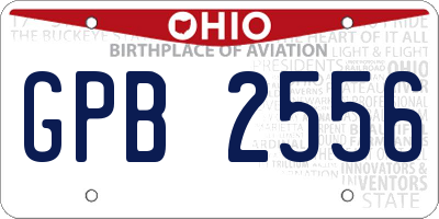 OH license plate GPB2556