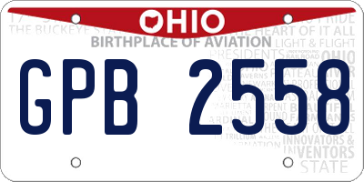 OH license plate GPB2558