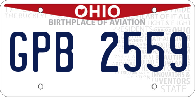 OH license plate GPB2559