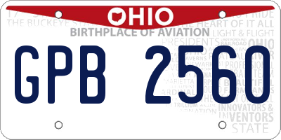OH license plate GPB2560