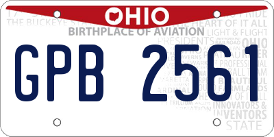 OH license plate GPB2561