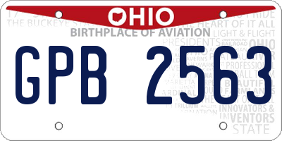 OH license plate GPB2563
