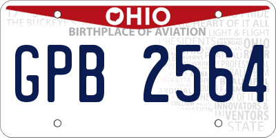 OH license plate GPB2564