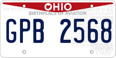 OH license plate GPB2568