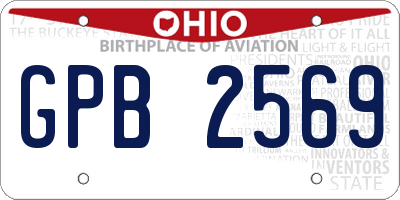 OH license plate GPB2569