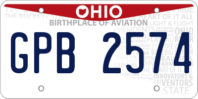 OH license plate GPB2574