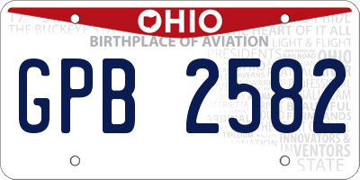 OH license plate GPB2582