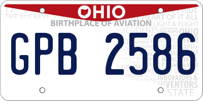 OH license plate GPB2586