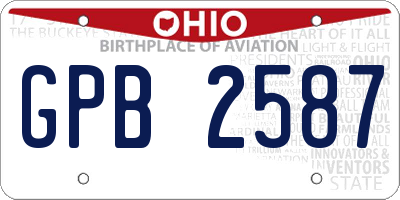 OH license plate GPB2587