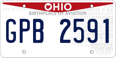 OH license plate GPB2591