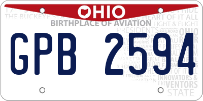 OH license plate GPB2594