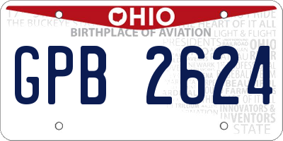 OH license plate GPB2624