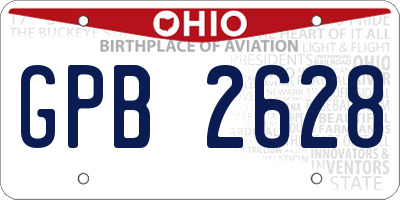 OH license plate GPB2628