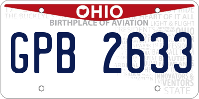 OH license plate GPB2633