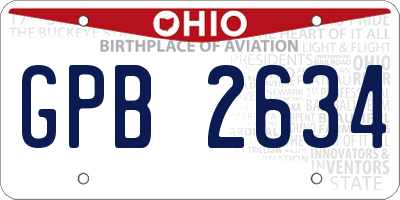 OH license plate GPB2634