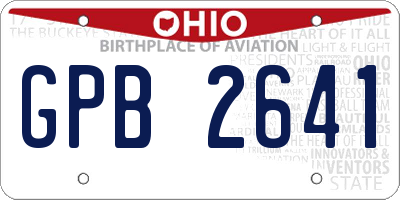 OH license plate GPB2641