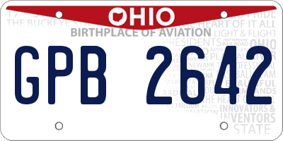 OH license plate GPB2642