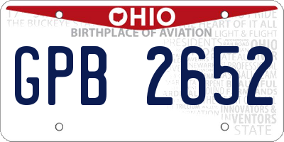 OH license plate GPB2652