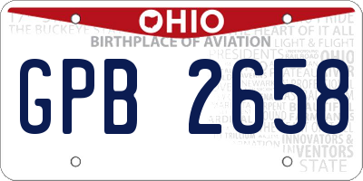 OH license plate GPB2658