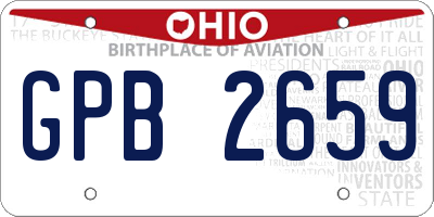 OH license plate GPB2659