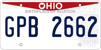 OH license plate GPB2662
