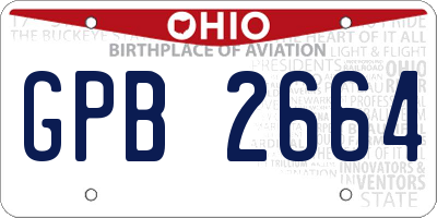 OH license plate GPB2664