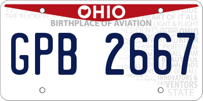 OH license plate GPB2667