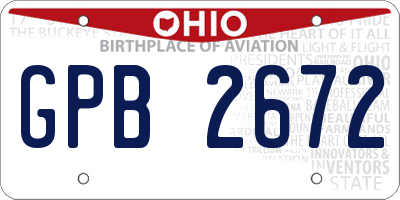 OH license plate GPB2672