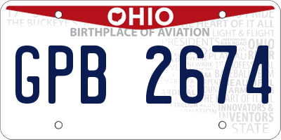 OH license plate GPB2674