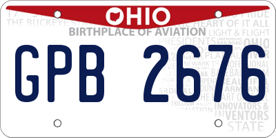 OH license plate GPB2676