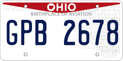 OH license plate GPB2678