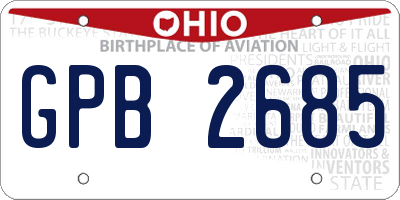 OH license plate GPB2685
