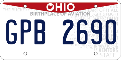 OH license plate GPB2690