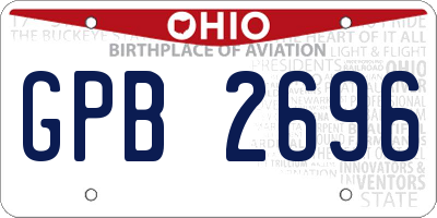 OH license plate GPB2696