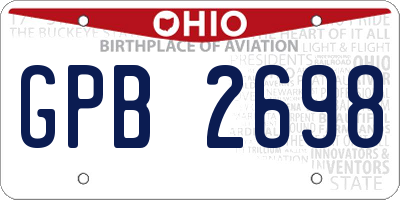 OH license plate GPB2698