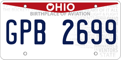 OH license plate GPB2699
