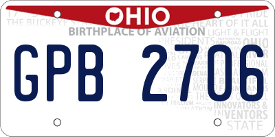 OH license plate GPB2706