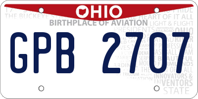 OH license plate GPB2707