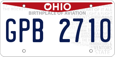 OH license plate GPB2710