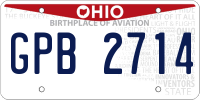 OH license plate GPB2714