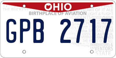 OH license plate GPB2717